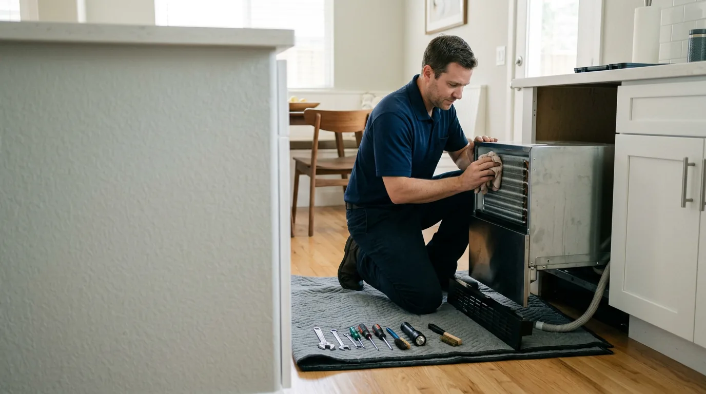 Top Appliance Repair technician performing ice maker repair in a Bay Area home